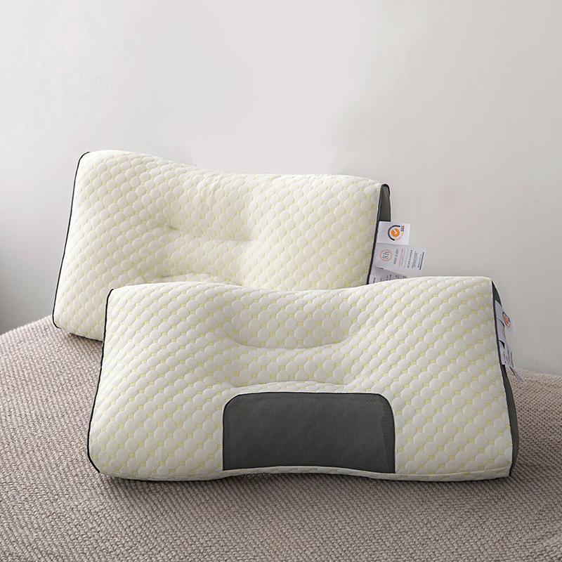 Washable Knitted Cotton Neck Support Massage Pillow for Home, Hotel, or Dorm