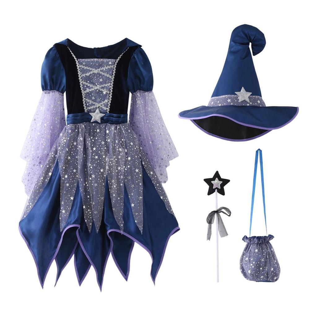 Children's Clothing Girls' Cosplay Witch Costume Performance Dress  Gown
