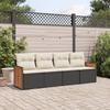 VidaXL Garden Lounge Set with Cushions 4 Pcs, Patio Sofas, Patio Furniture Set, Outdoor Furniture, Black 3259851