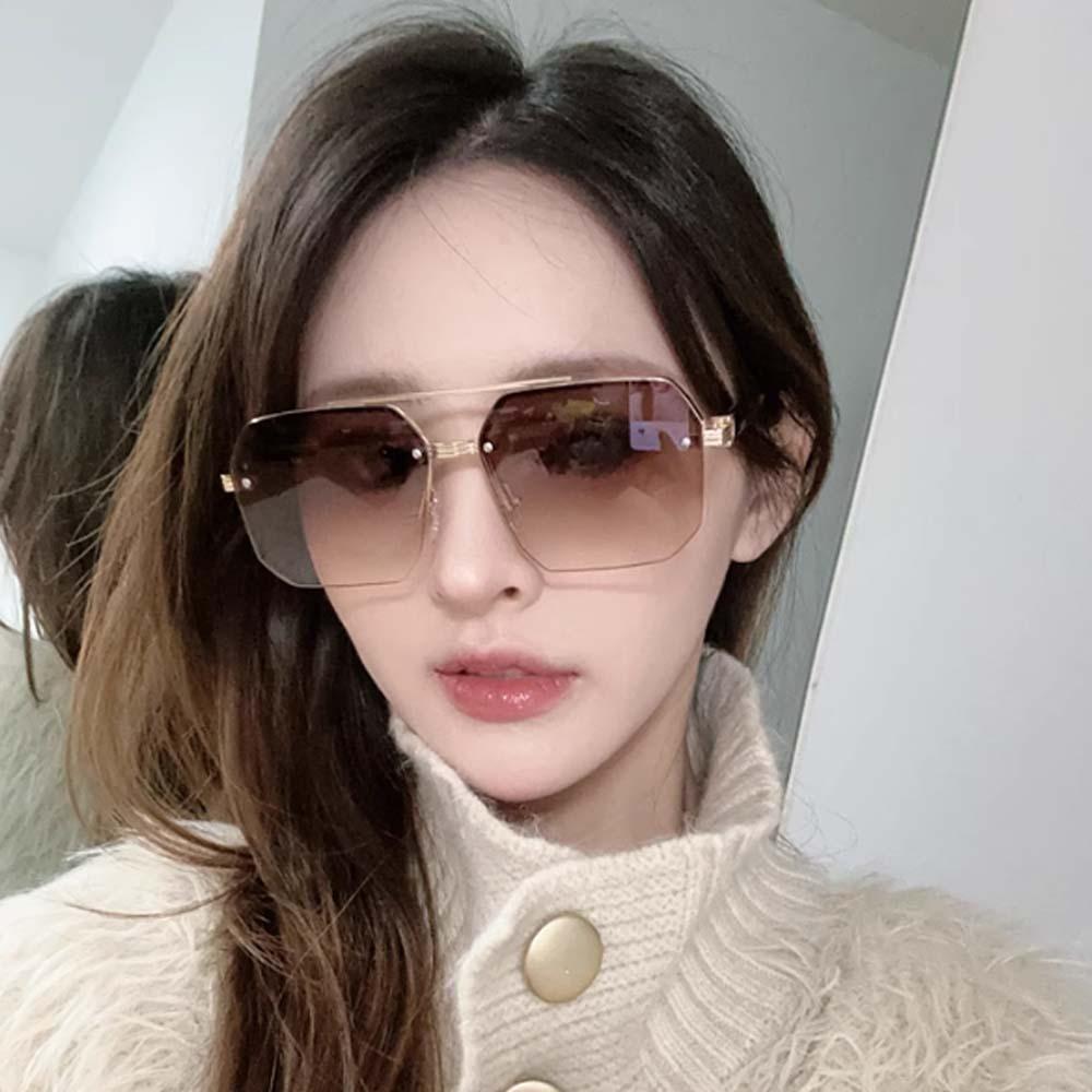 Gradient Color Men Zinc Zinc Alloy Sunnies Classic Anti-UV Glasses Catwalk Women HD Sunglasses  Gift