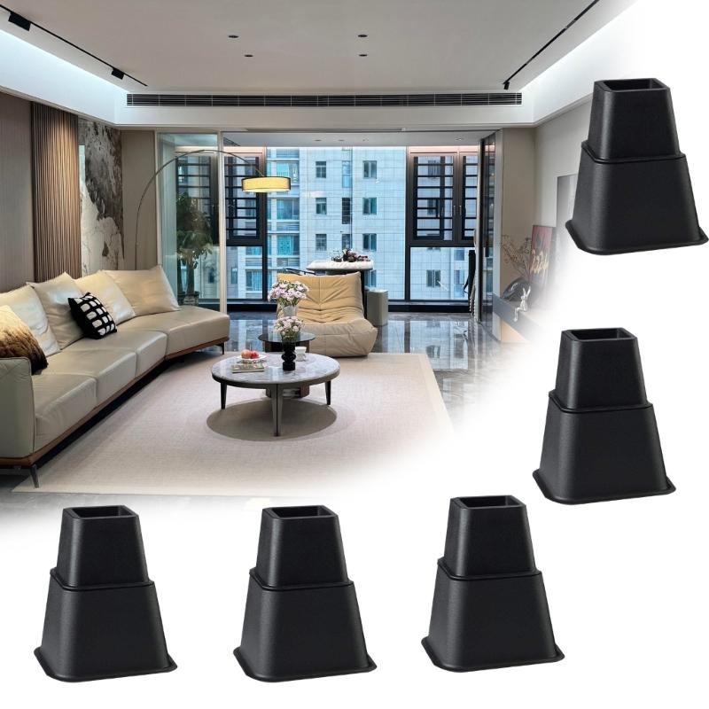 6Inch Sturdy Plastic Bed Lifters With Stable Base Portable Furniture Risers Set of 8 for Sofa Table Desk Storage
