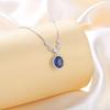 Elegant S925 Sterling Silver Blue Starry Sky Pendant Necklace - High-End Design with a Light Luxury Touch
