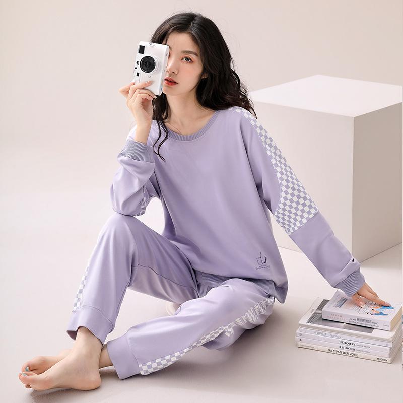 [Soft Cotton] Pajamas Women'S Pure Cotton Long-Sleeved Trousers Loungewear Casual Wear Suit