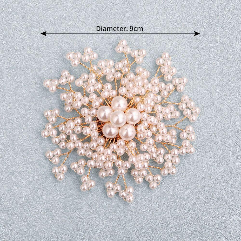 Korean Style Pearls Badge Exquisite Luxury Sense Brooch Jewelry Accessories Suit Collar Pin  Daily