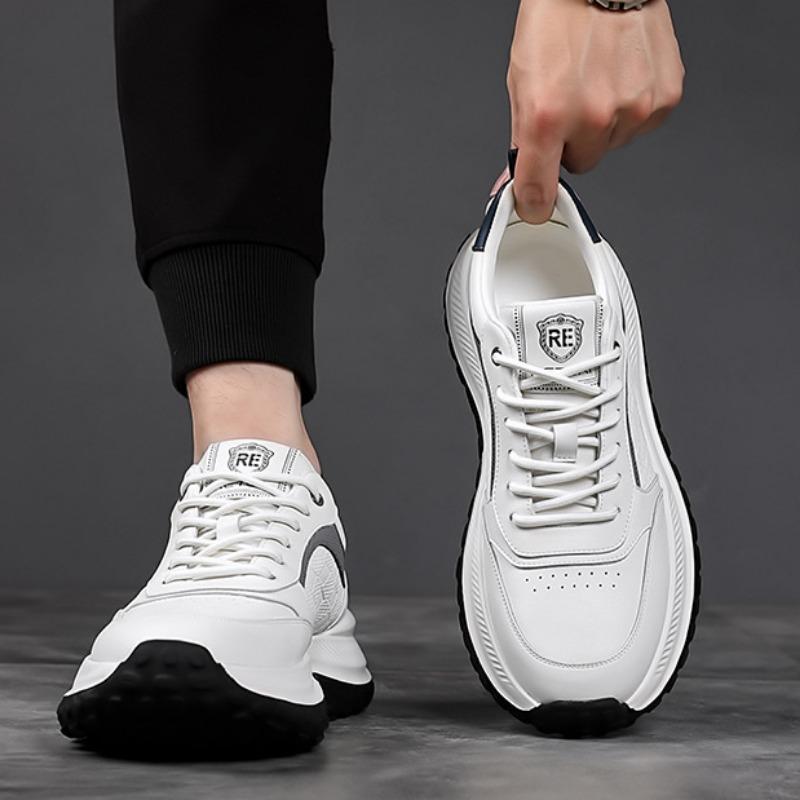 Fashion New Cow Leather Platform Sneakers for Men Designer Soft-soled Spring Autumn Running Shoes Men Fashion Sports Zapatillas Hombre