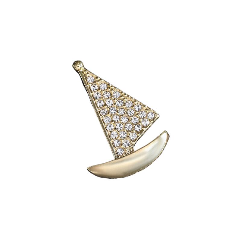 Fashion Delicate Pearl Sailboats Brooch For Women Men Temperament High-Grade Corsage Party Clothing Accessories Birthday Gifts