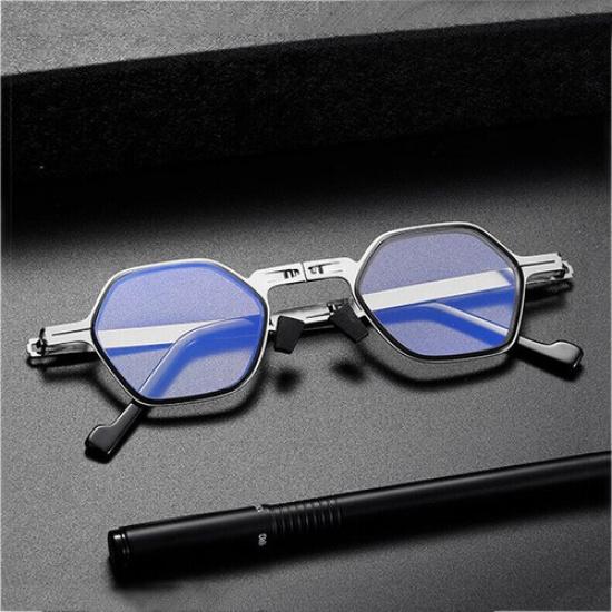 Foldable Hexagon Reading Glasses No Screw Anti-blue Light Women Men Readers