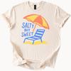 Salty But Sweet Beach Graphic T Shirt Summer Vacation Umbrella Chair Sand Coastal Tee Funny Ocean Saying Trendy Unisex Shirt Gift Idea