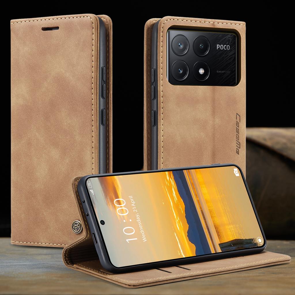 For Xiaomi Redmi K70E 5G/Xiaomi Poco X6 Pro 5G Wallet Case CASEME 013 Series PU Leather Phone Cover Stand
