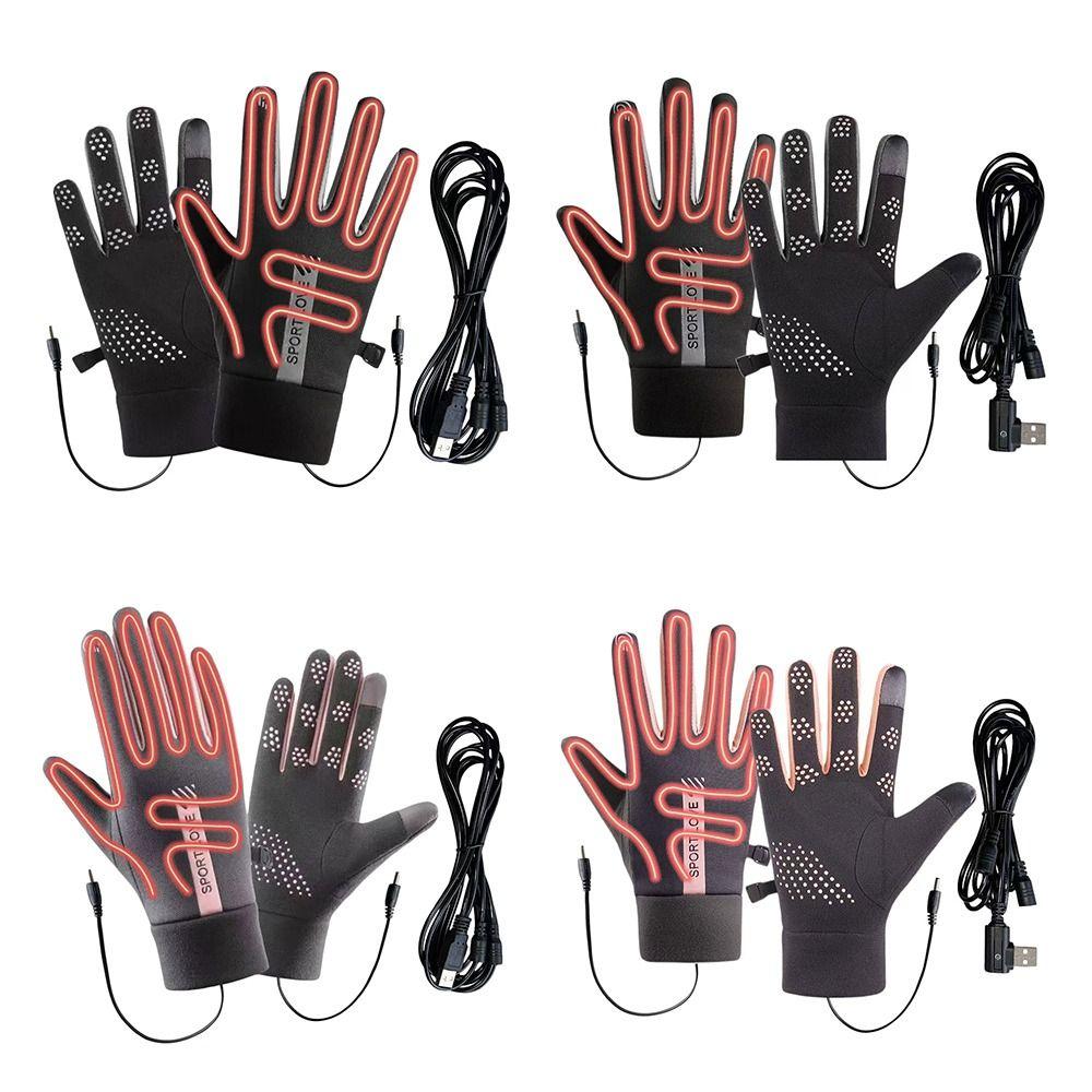 Winter USB Heated Gloves Adjustable Hand Warming Gloves Creative Touchscreen Gloves