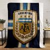 Argentina AFA Emblem with Blue Stripes Warm Blanket - Flannel Blanket for Bedroom, Living Room, Sofa, and Nap.