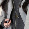 Korean Simple Bow Pull-out Necklace for Women's Fashion Versatile Long Collarbone Chain Necklace for Women