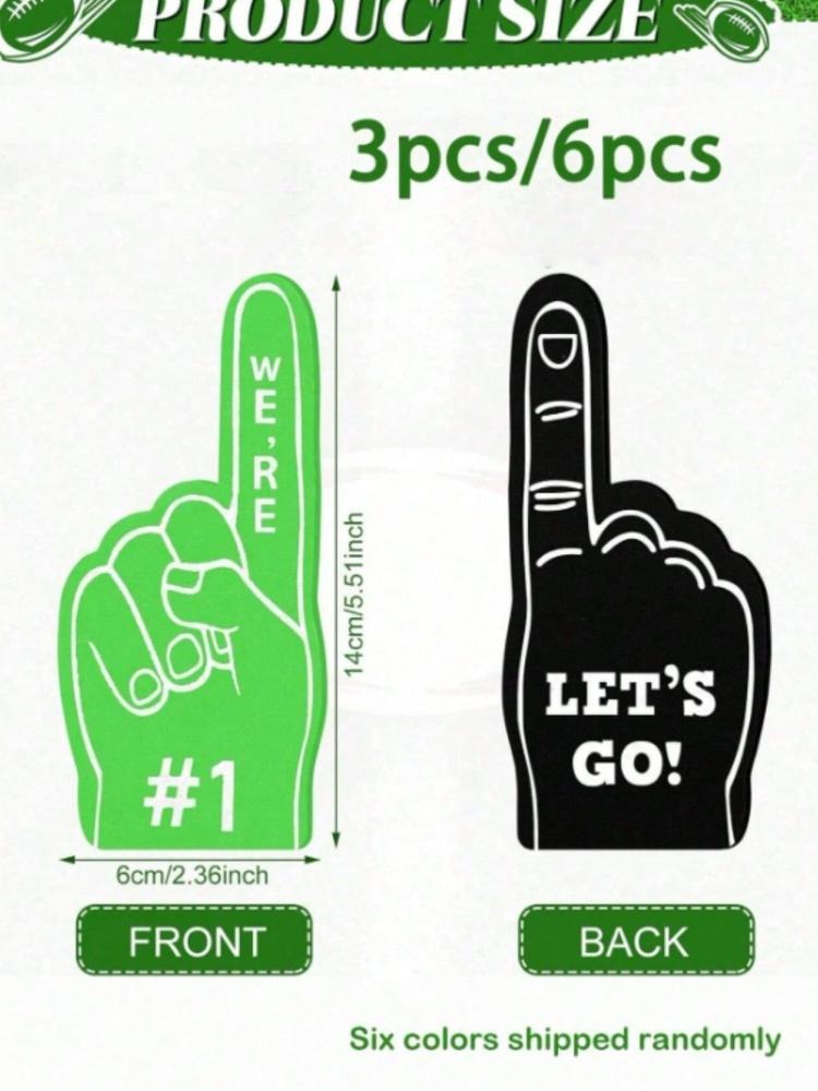 3pcs Random Sports Foam Finger Mini Foam Hand Suitable for Basketball Football Cheerleading Sports Party Tournament Game Party