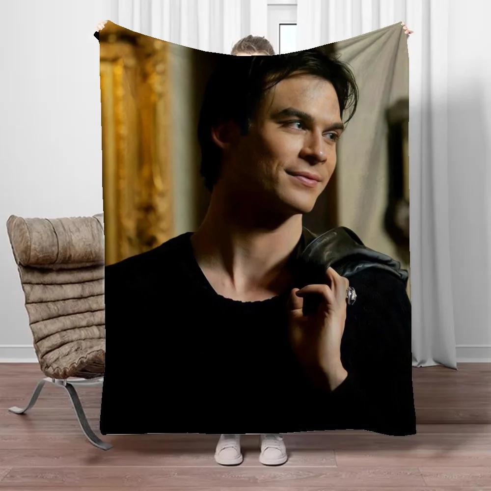 

The Vampire Diaries Damon Salvatore Summer Blanket Bed Luxury Throw Blanket Sofa Winter Fluffy Soft Blankets for Adults Arcteryx 75x90CM