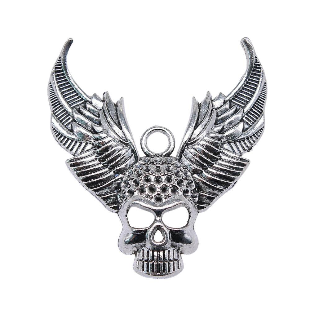 

1шт Крыло Ангела Череп Подвески Подвески Античное Серебро Цвет Цинковый Сплав 34X50mm
