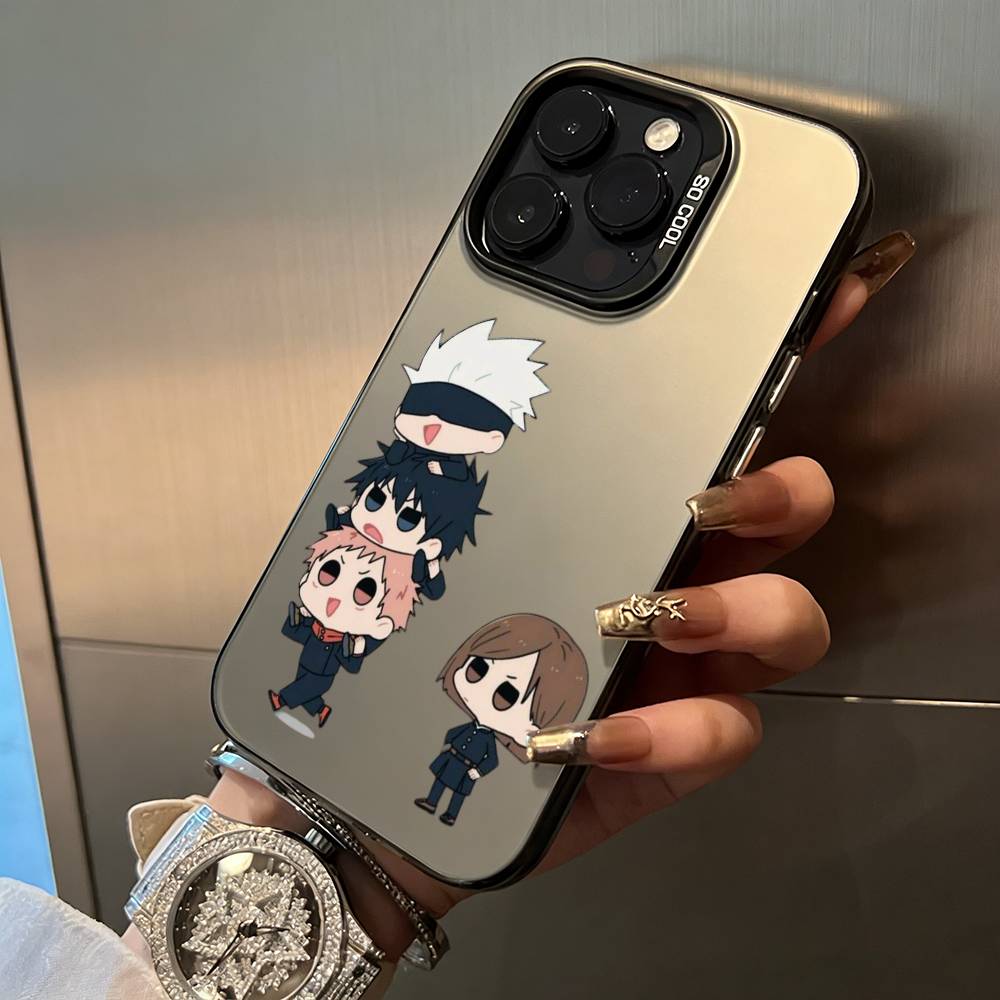 Opular characters-J-Jujutsu K-aisen- For iPhone 17 16 15 14 13 12 11 Pro Max XS 17 Air Silicone Colored Silver Bumper Cover