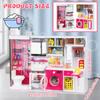 Pink Bathroom Role Play Set with Shower Vanity Laundry Cabinet Ironing Board - Ideal Christmas Thanksgiving New Year Gift