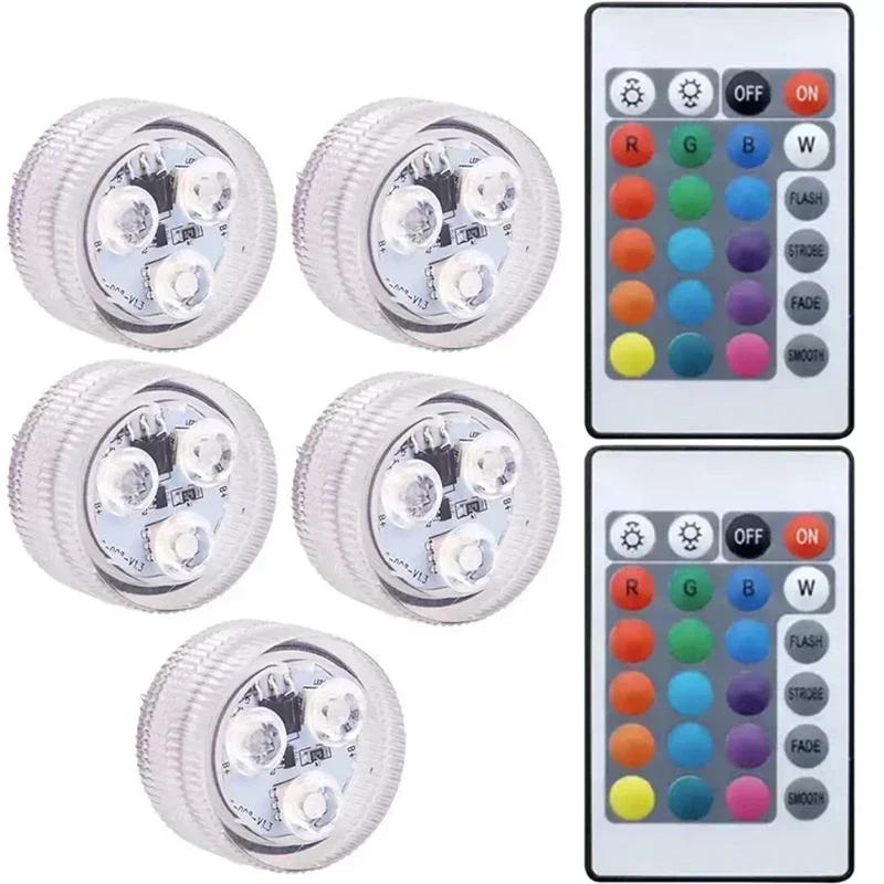 Submersible LED Lights, 8 Packs Upgraded Ponds Underwater 16 RGB Color Gradient, Hot Tub Decor, IP68 Waterproof