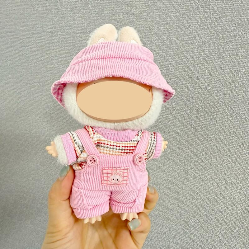 [Cloth Only] 17cm Doll Clothes Little Rabbit Overalls Set Adorable & Fashionable Doll Clothing Set Replacement