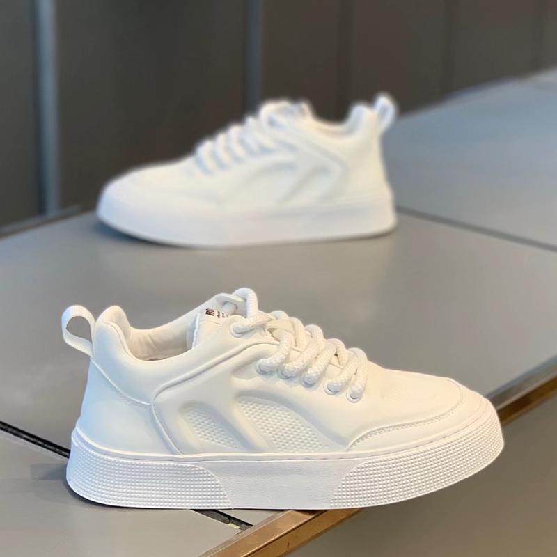 Herbst Freizeit Niedrige Schnürschuhe Weiche Sohle Leichte Kleine Weiße Board-Schuhe Schnürung Sportlich Persönlichkeit