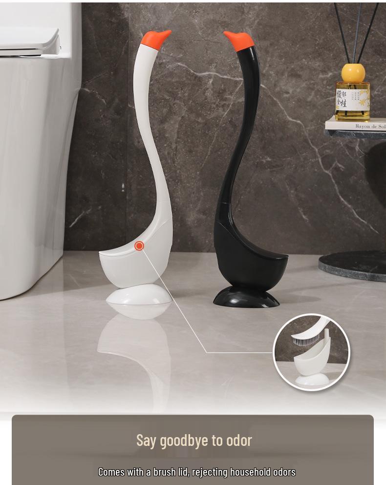 Swan Toilet Brush with Base - Fashionable Household Bathroom Cleaner for Squat Toilets