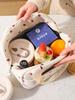 1PC Autumn and Winter Lunch Bag, Portable Hand-held Insulated Bento Bag, Corduroy Strawberry Meal Bag, Ice Pack