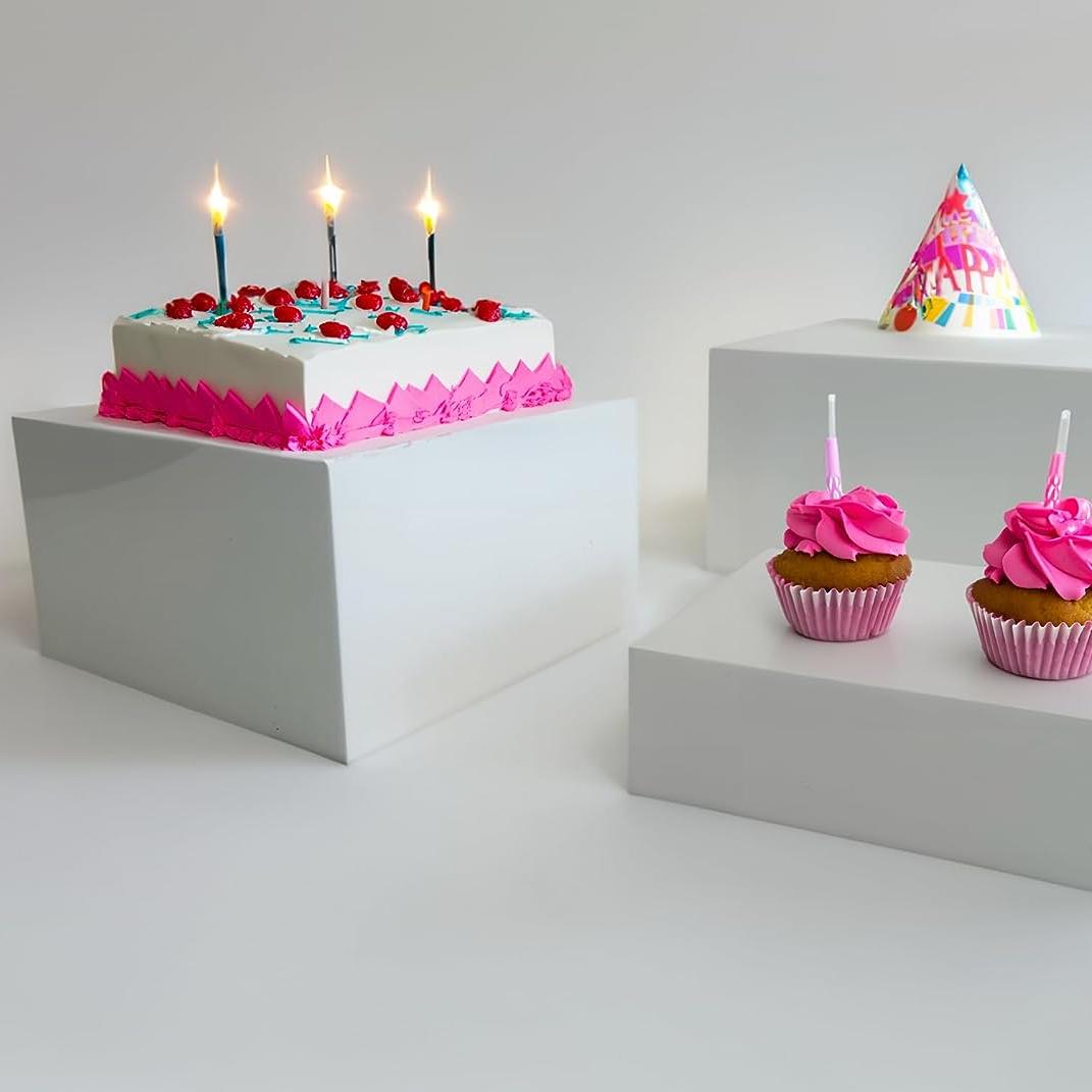 Customized Size Acrylic Cake Stand White Acrylic Risers Acrylic Display Food Riser Square Buffet Riser S