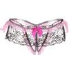 Women's Sexy Lace Panties High-Crotch Transparent Floral Briefs Underwear