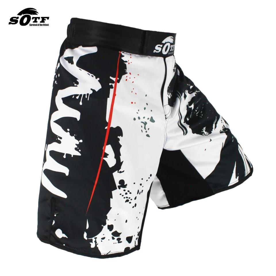 Schwarze elastische Taille Bushido Fitness Fierce Ninja Combat Sport Shorts Tiger Muay Thai MMA Shorts Boxbekleidung Thaiboxen