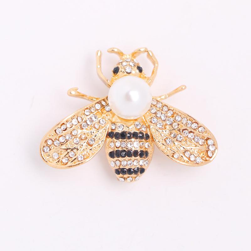 Pearl Bee Brooch Anti-light Diamond Insect Brooch Premium Niche Women's Pin with Accessories