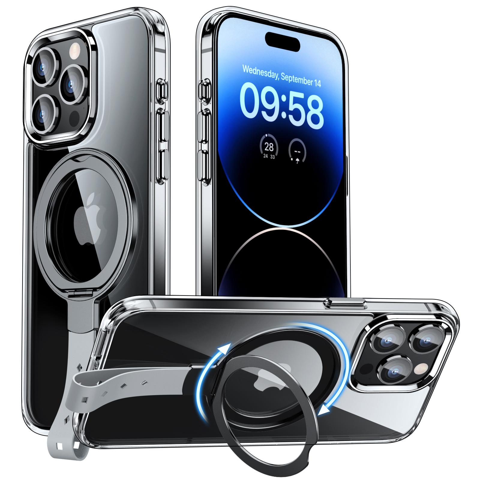 

For iPhone 14 Pro Case Compatible with Magsafe Rotatable Kickstand Hard PC Phone Cover A