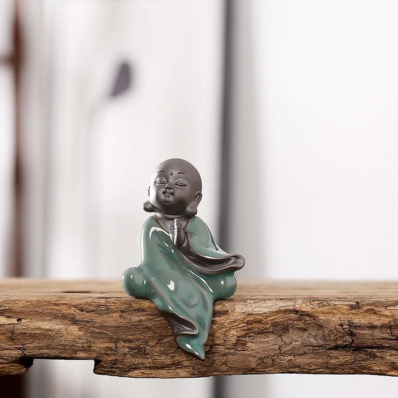 Large Bonsai Accessories Tea Ornaments Desktop Flower Pet Zen Geware Little Monk Tathagata Guanyin Micro Landscape Decorations