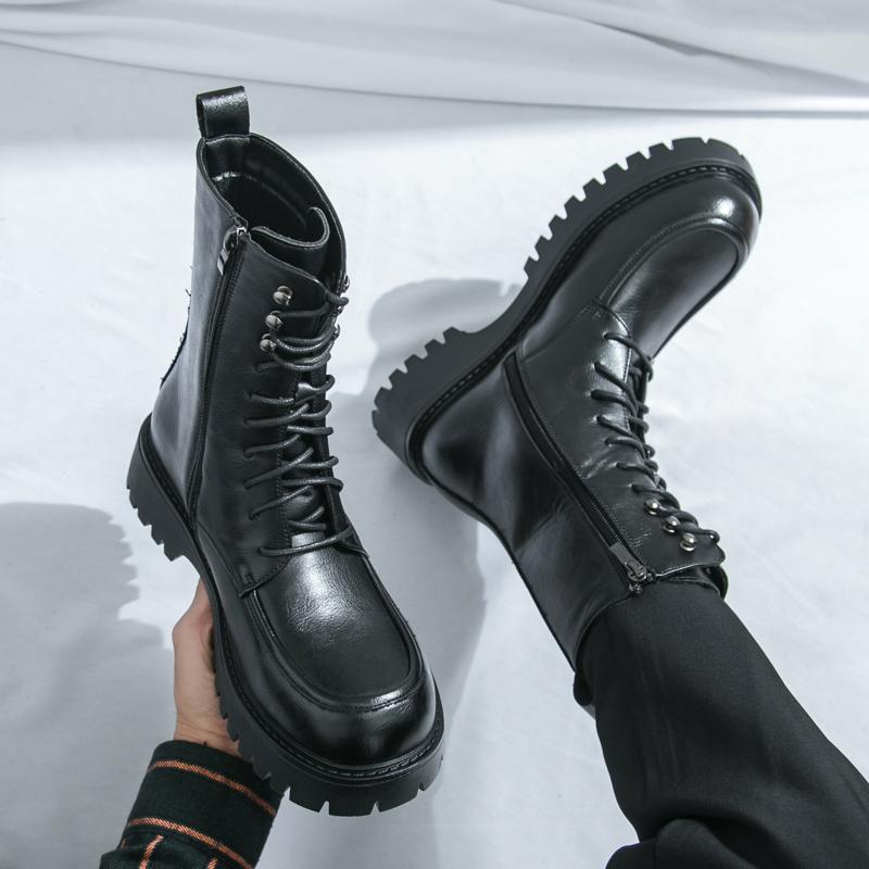 Cizme Bărbați Retro Punk cu Platformă cu Talpă Groasă Cizme Jocheu Stil Stradal Cizme Motociclist Cool Cizme Înalte Mărimi Mari