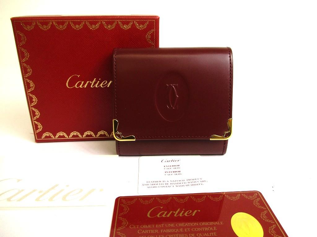 

Authentic Cartier Must de Cartier Bordeaux Leather Coin Purse #a811 Refurbished