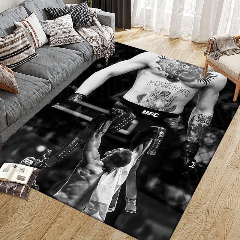 Conor Printed Carpet, Home Sofa Decoration for Living Room & Bedroom, Non‑Slip Play Flannel Floor Mat for Game Room