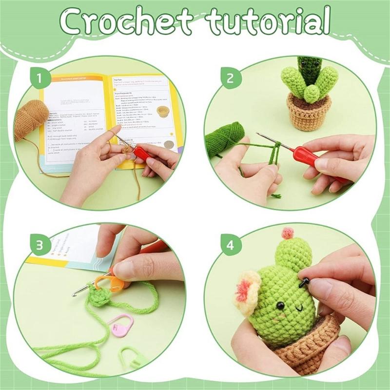 Kits de Crochet pour Débutants Kits de Démarrage de Crochet DIY Comprenant Crochet, Pelotes de Laine, Aiguille, Instructions, Accessoires