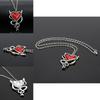 Gothic Heart Pendant Necklace With Snake Chain Alloy Accessory For Men And Women