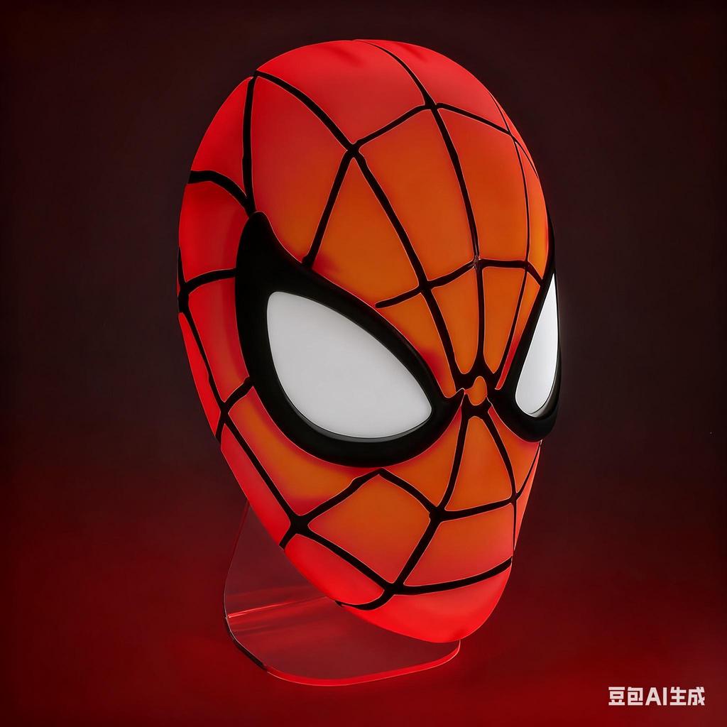 Spiderman Mask Light - Officially Licensed Disney Merchandise or Marvel USB Powered Gift for Multiverse Fans Red