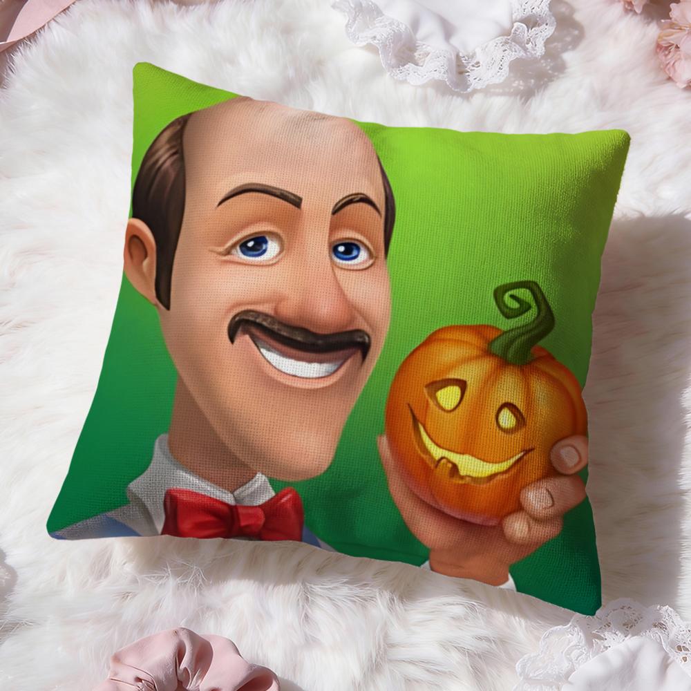 

Gardenscapes game Cushion Cover Premium Comfort Reversible Pillow Cove -Two in One Design for Any Room & Car Interior 12x12Inch