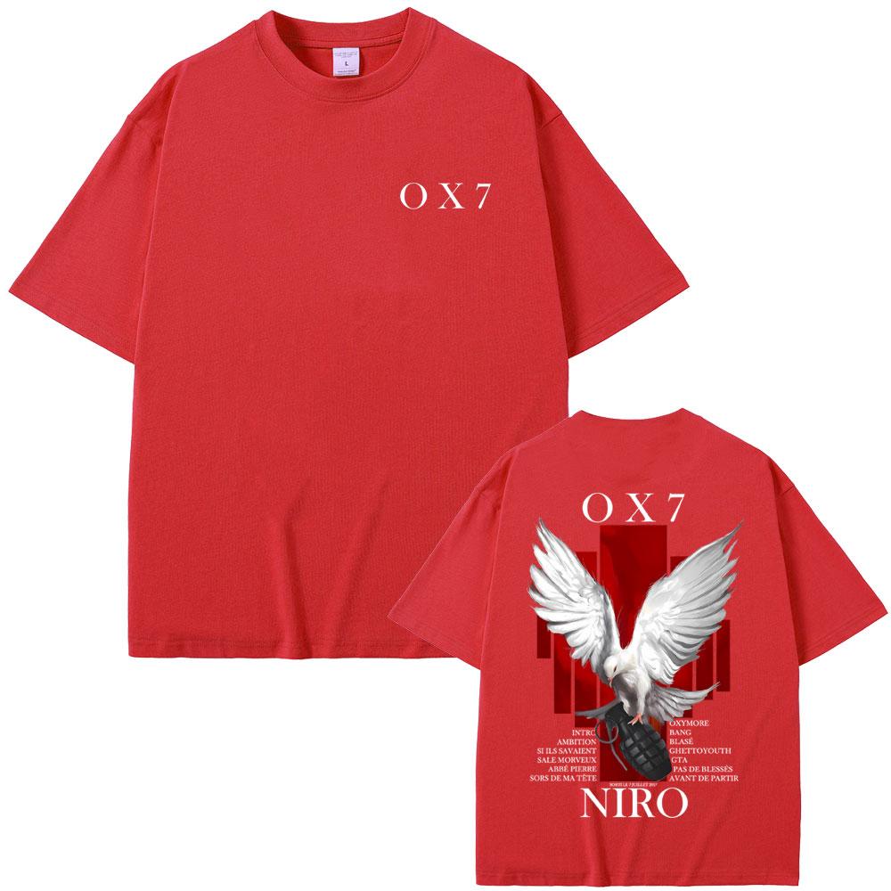Rapper Niro OX7 Album Graphic T-shirt Unisex Women Hip Hop Fashion Pop Music T-shirts Male Casual Cotton Vintage T Shirt Streetwear