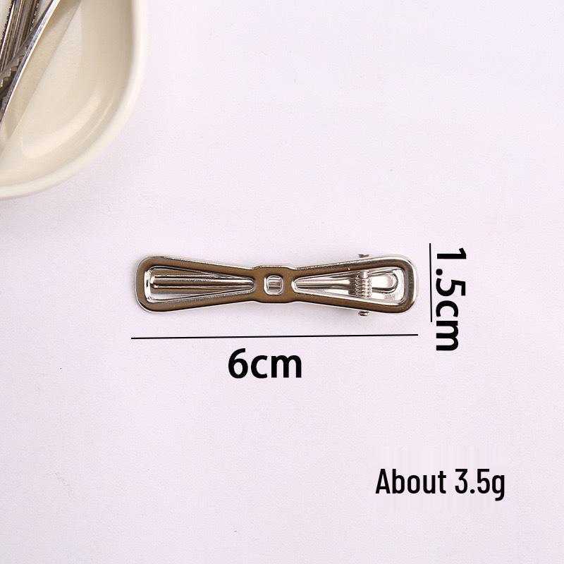 Korean Y2K Silver Side Bangs Duckbill Clip - Women's Sweet Hair Accessory