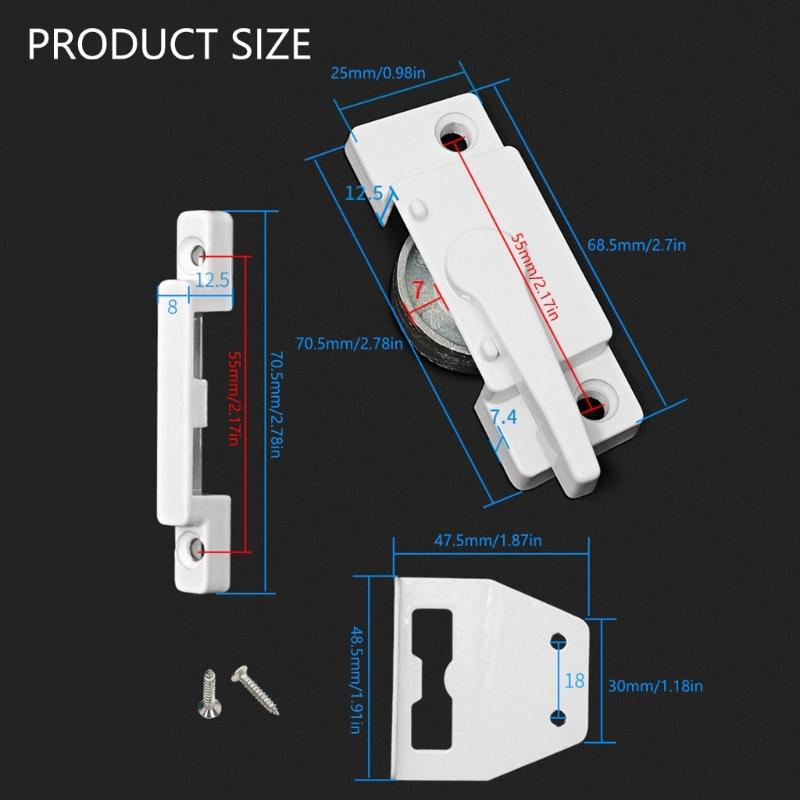 Pack of 4 Sliding Window Sash Lock for Vertical and Horizontal Window White Sturdy Aluminum Alloy Materials Daily Use