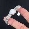 Gift For Her 925 Silver Natural Rainbow Moonstone Gemstone Bangle Adjustable