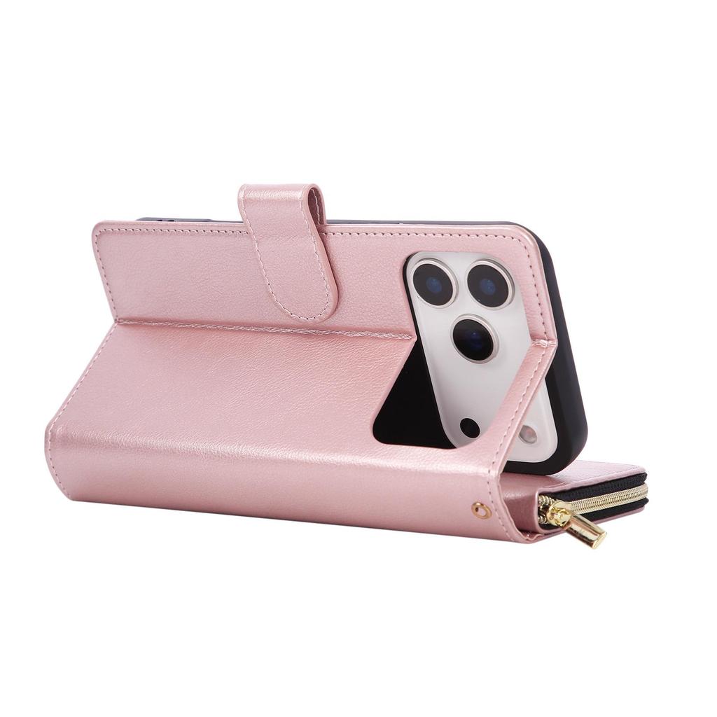 Apple 17 Pro Max Nine-Card Zipper Protective Leather Case for iPhone Air/16E