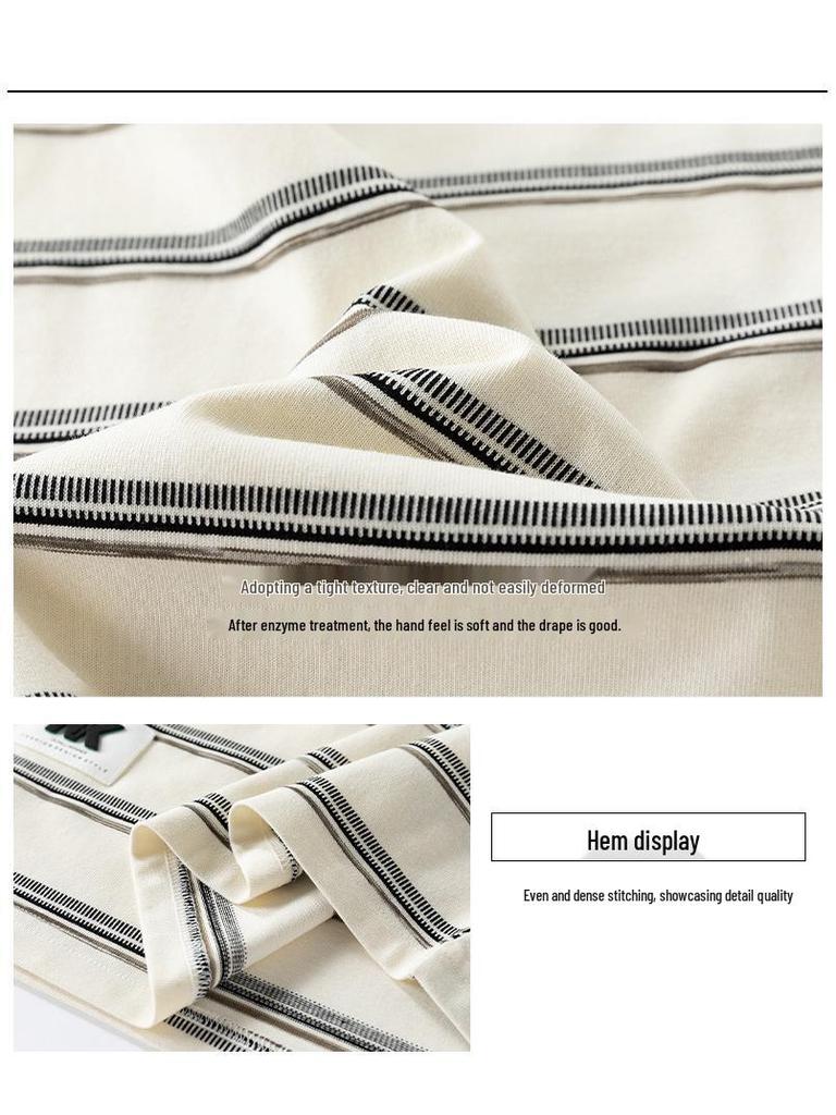 Sailor Striped Men's Loose Fit Short Sleeve Tee - Trendy Summer Couple's Top