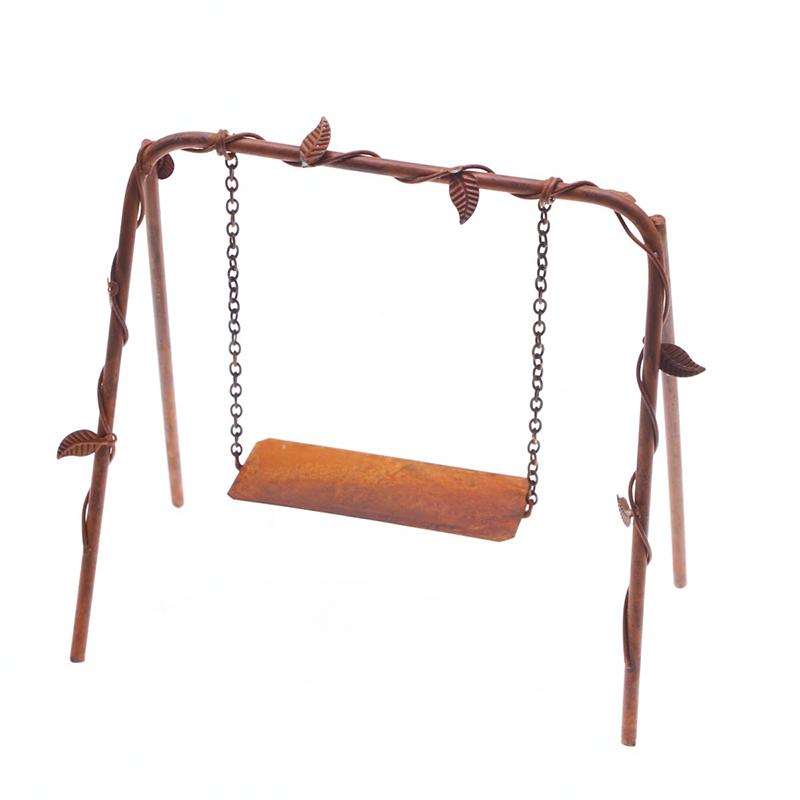 

1:12 кукольных домиков миниатюрные кованые железные заборы из ржавчины качели мебель модель дома декор игрушка кукольный дом аксессуары as the picture