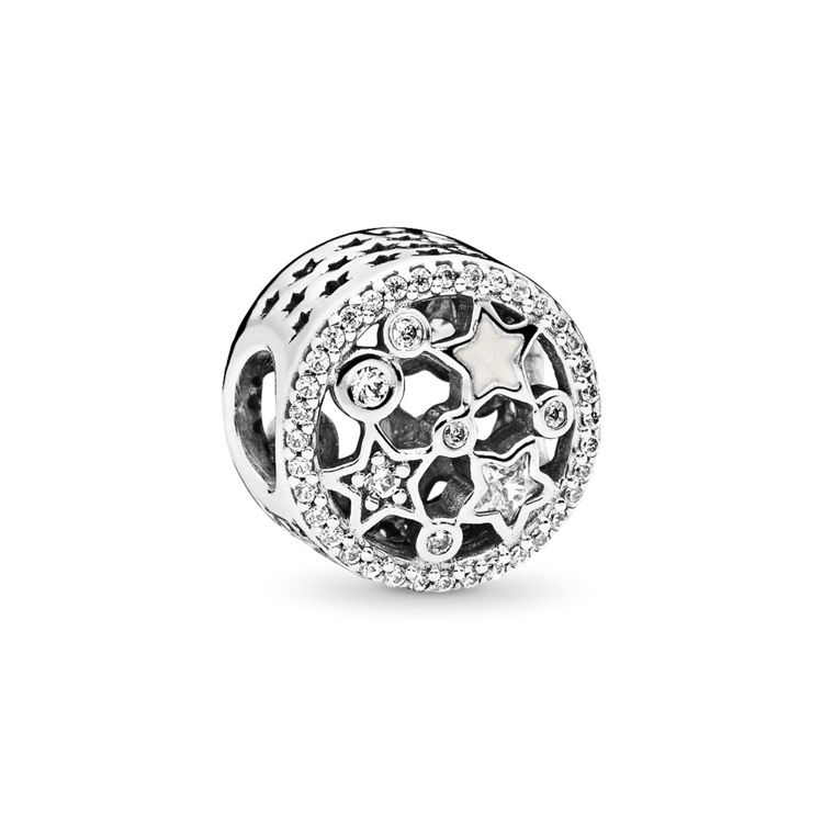 Pandora Twinkling Star Charm Unisex Jewelry 796373CZ Silver,F