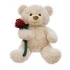 Bear Doll Teddy Plush Toy With Roses Decorate For Birthday Presents And Collect