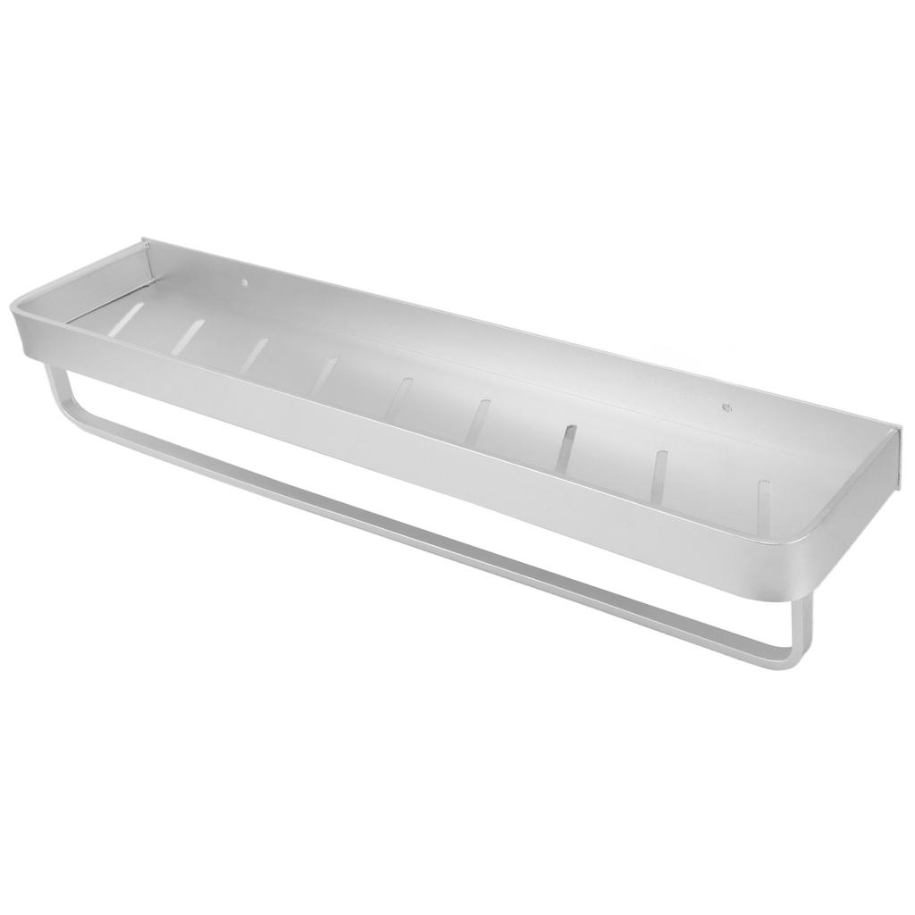 Space Aluminum Bathroom Shelf Punch Free Wall Mounted Floating Bathroom Shelf for Kitchens Laundry Rooms 60cm Without