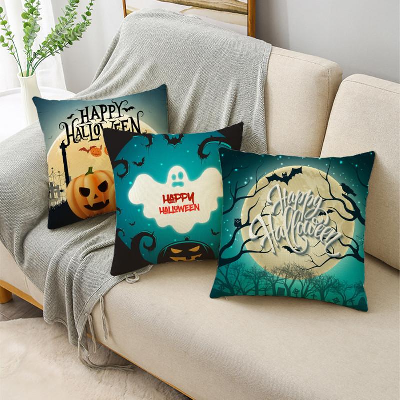 Halloween Pillow Cover Dark Moon Night Festive Atmosphere Sofa Decoration Waist Pillow Cushion Cover 40*40cm/45*45cm/50*50cm